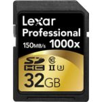 Lexar 32GB Professional 1000x UHS-II SDHC Memory Card (Class 10)