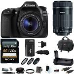 Canon EOS 80D DSLR Camera W/ 18-55mm Lens & 55-250 Lenses Kit